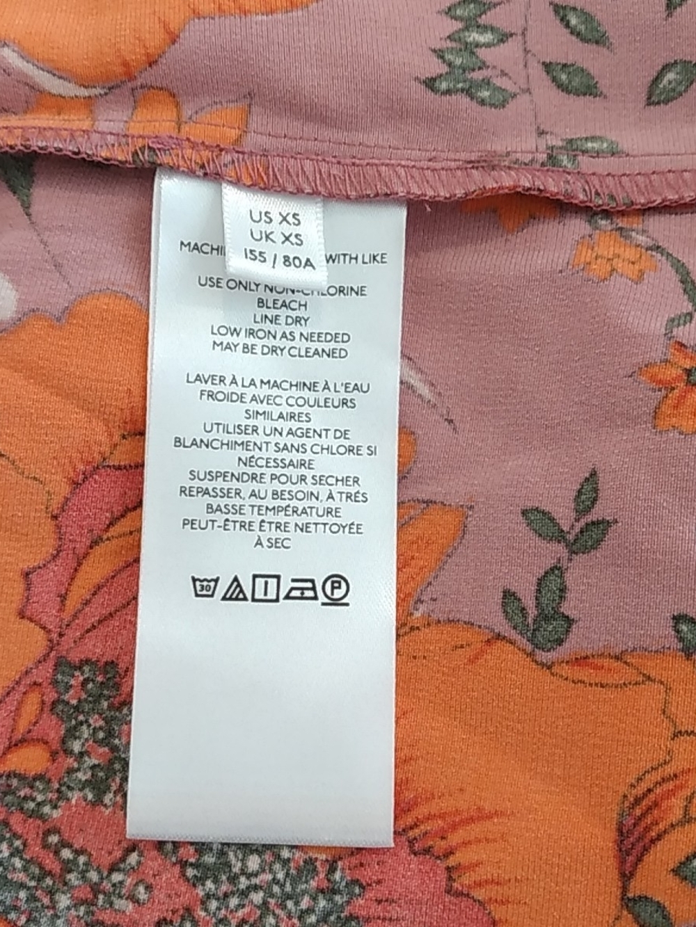 Urban Outfitters Mauve Floral Midi Dress, Orange & Purple Blooms Sexy Coquette - Picture 7 of 8